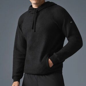 ALO The Triumph Hoodie Black Plush Mens Pullover